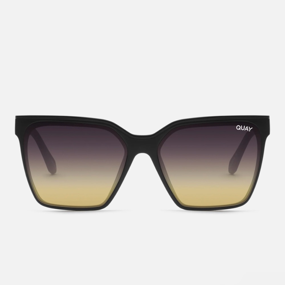 Quay Australia Level up Matte Black Frame / Black Gold Lens